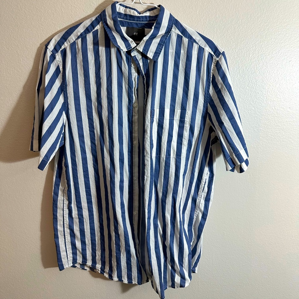 H&M casual striped button down shirt